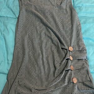 Light Green Sleeveless Tank Top with Button Detail